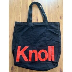 Knoll Studio Black Canvas Red Orange Letter Logo Tote Bag Enviro Tote